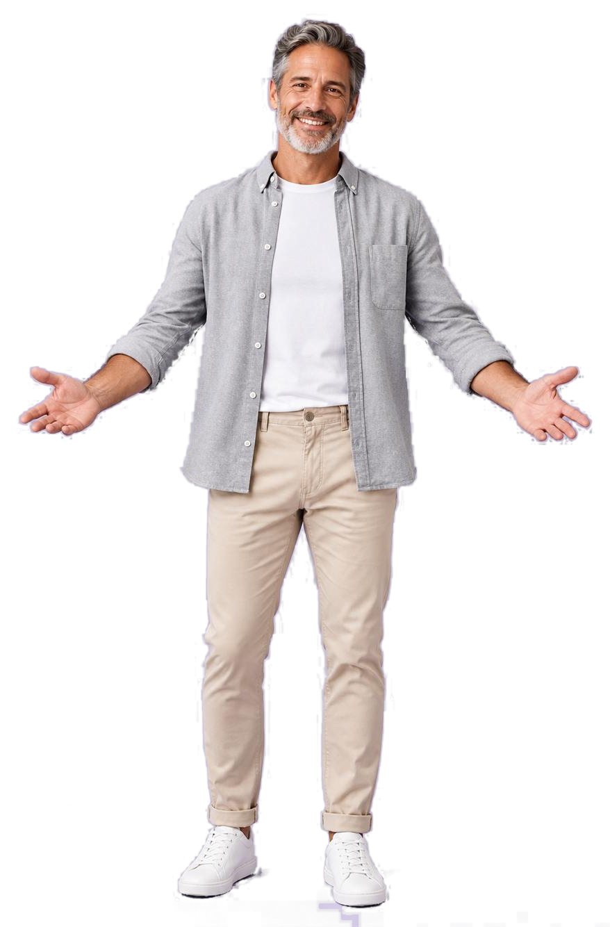 Confident man with renewed energy and drive from testosterone therapy
